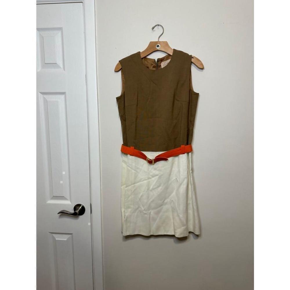 Women's VINTAGE Anne Klein Brown and Orange Dress Size 4